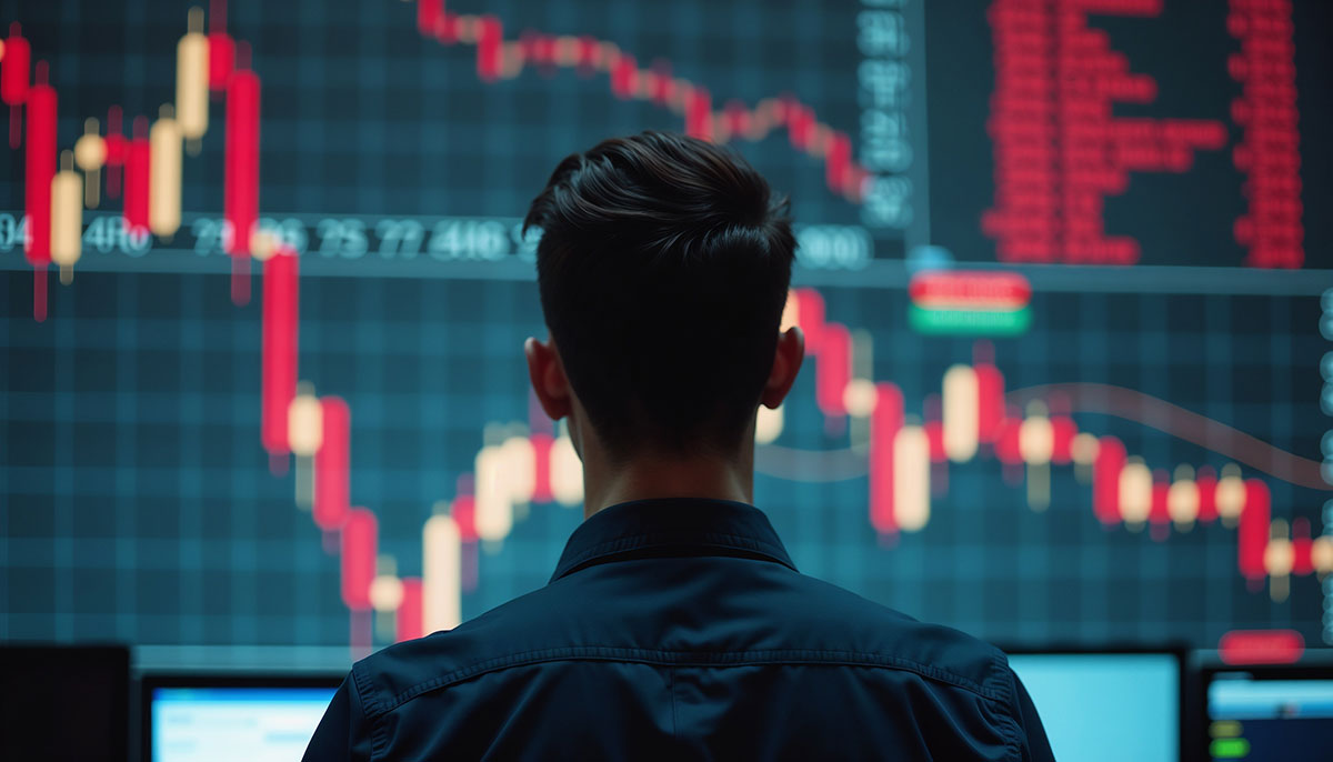 business man observing data